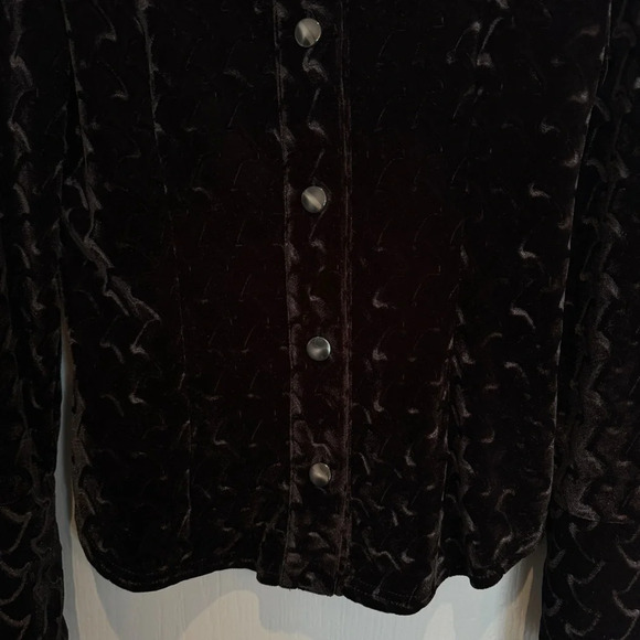 VTG Amnesia Paris Crushed Velvet Jacket Size 2 Black Whimsigoth Fairy Witchy 90s - Picture 4 of 13